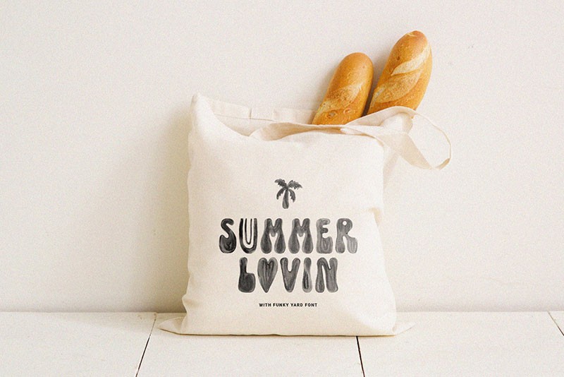 Funky Yard可爱手绘英文字体 设计素材 sucaiwan.com