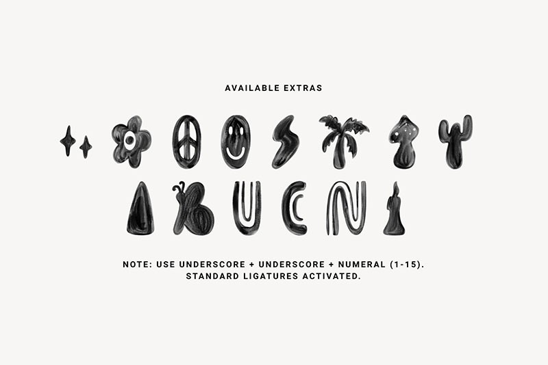 Funky Yard可爱手绘英文字体 设计素材 sucaiwan.com