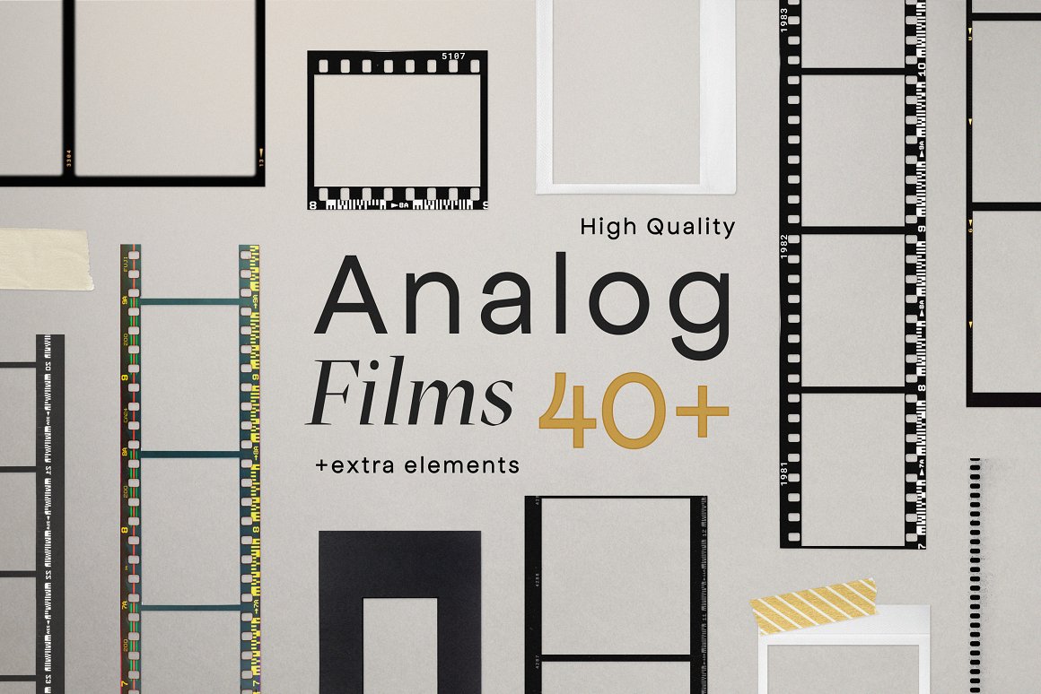 40+个高品质宝丽来电影帧胶片框架社交媒体PSD模板+PNG素材套件 High_Quality_Film_Frames_Kit 样机素材 sucaiwan.com