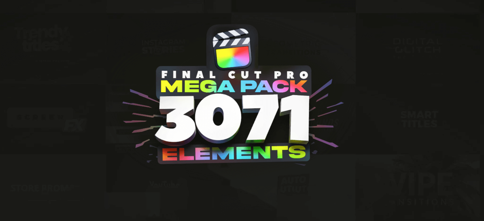 FCPX插件：3071个高质量视频创作者必备编辑工具包 LenoFX Mega Pack 插件预设 sucaiwan.com