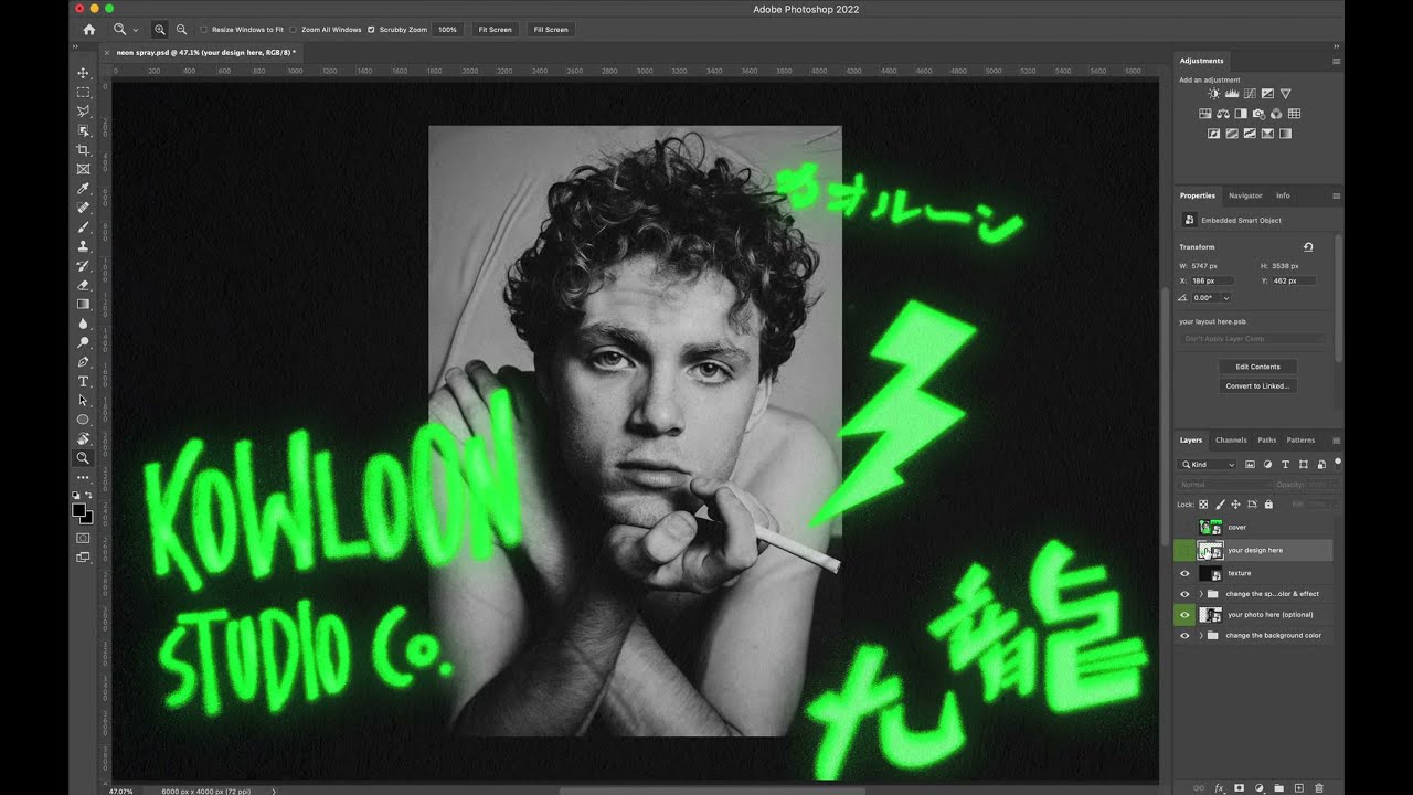 逼真街头喷涂风格霓虹灯荧光喷雾效果文字LOGO图形PSD模板 . sucaiwan.com