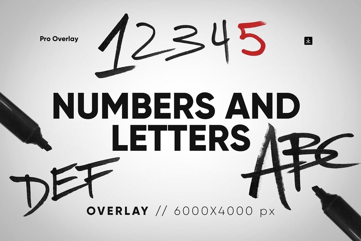 150+马克笔涂鸦风字母数字图片素材PNG 图片素材 sucaiwan.com