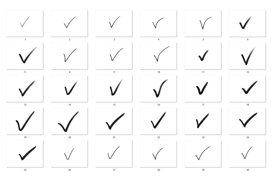 30张高清手绘打勾对号图片素材PNG 图片素材 sucaiwan.com