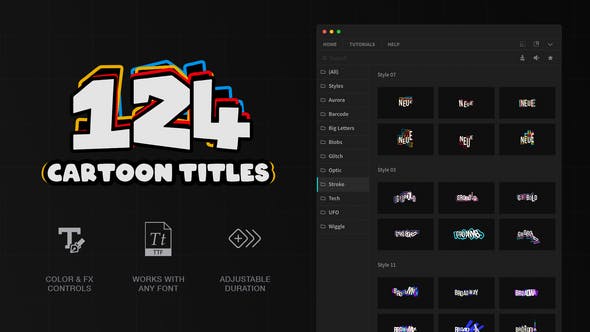 PR插件:124个独特趣味创意卡通多彩弥散光文本标题排版动画预设 . 第1张-素材湾丨精选海外优质设计素材资源 PR插件:124个独特趣味创意卡通多彩弥散光文本标题排版动画预设 . sucaiwan.com