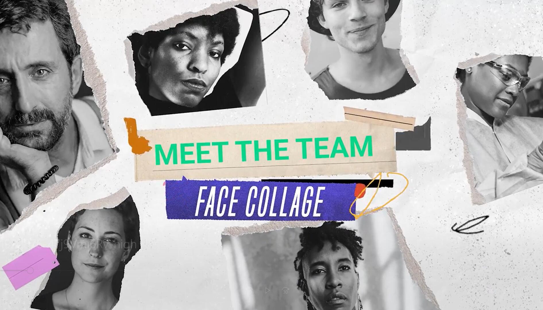 PR模板：潮流朝气撕纸风格团队成员公司员工人物介绍 . sucaiwan.com