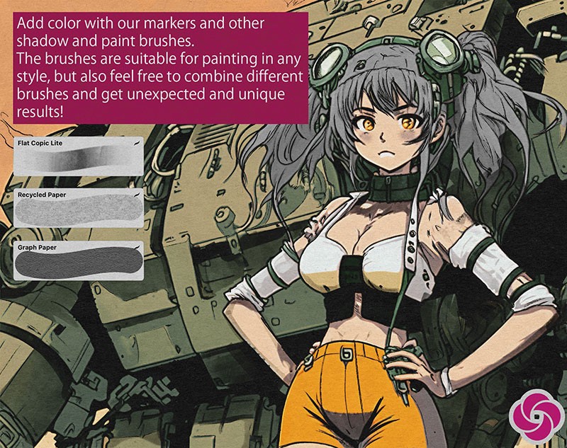 104个动漫素描纹理Procreate笔刷套装 笔刷资源 sucaiwan.com