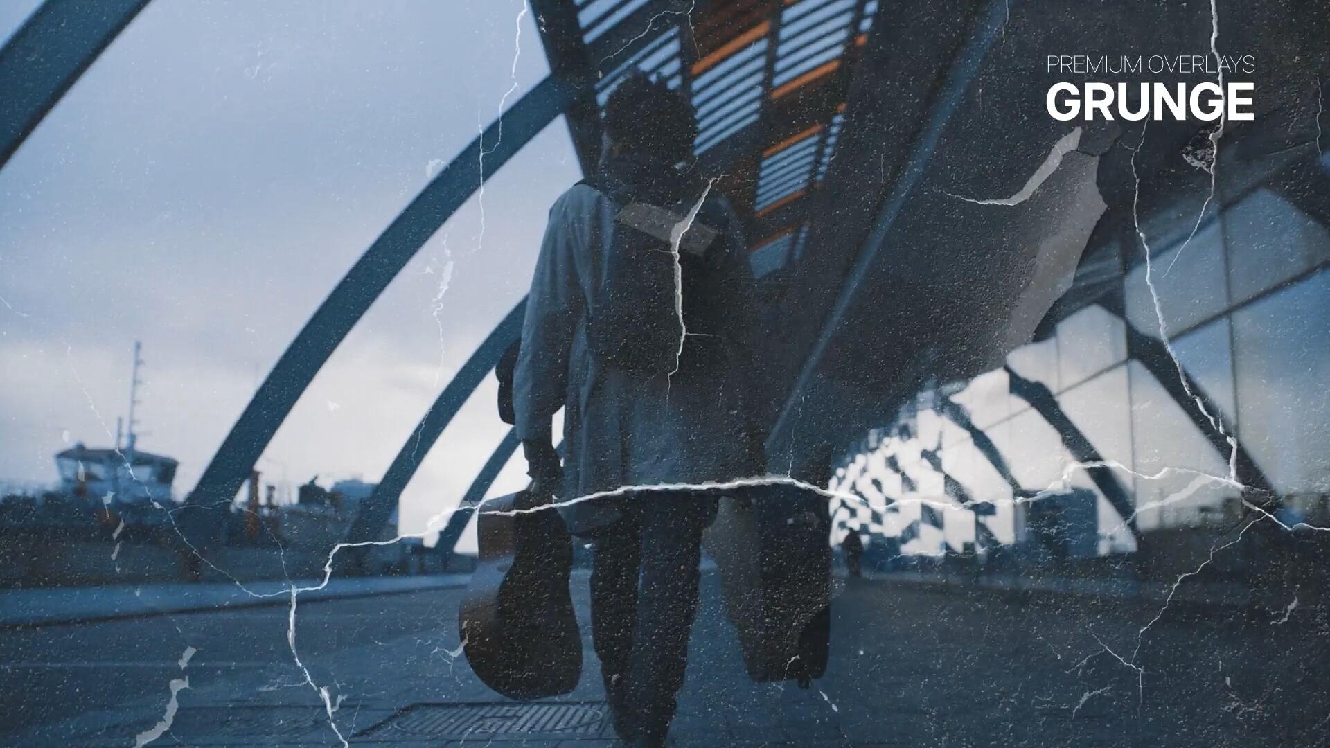 AE模板：复古做旧粗糙划痕颗粒半调肌理纹理叠加模板素材 Premium Overlays Grunge . sucaiwan.com