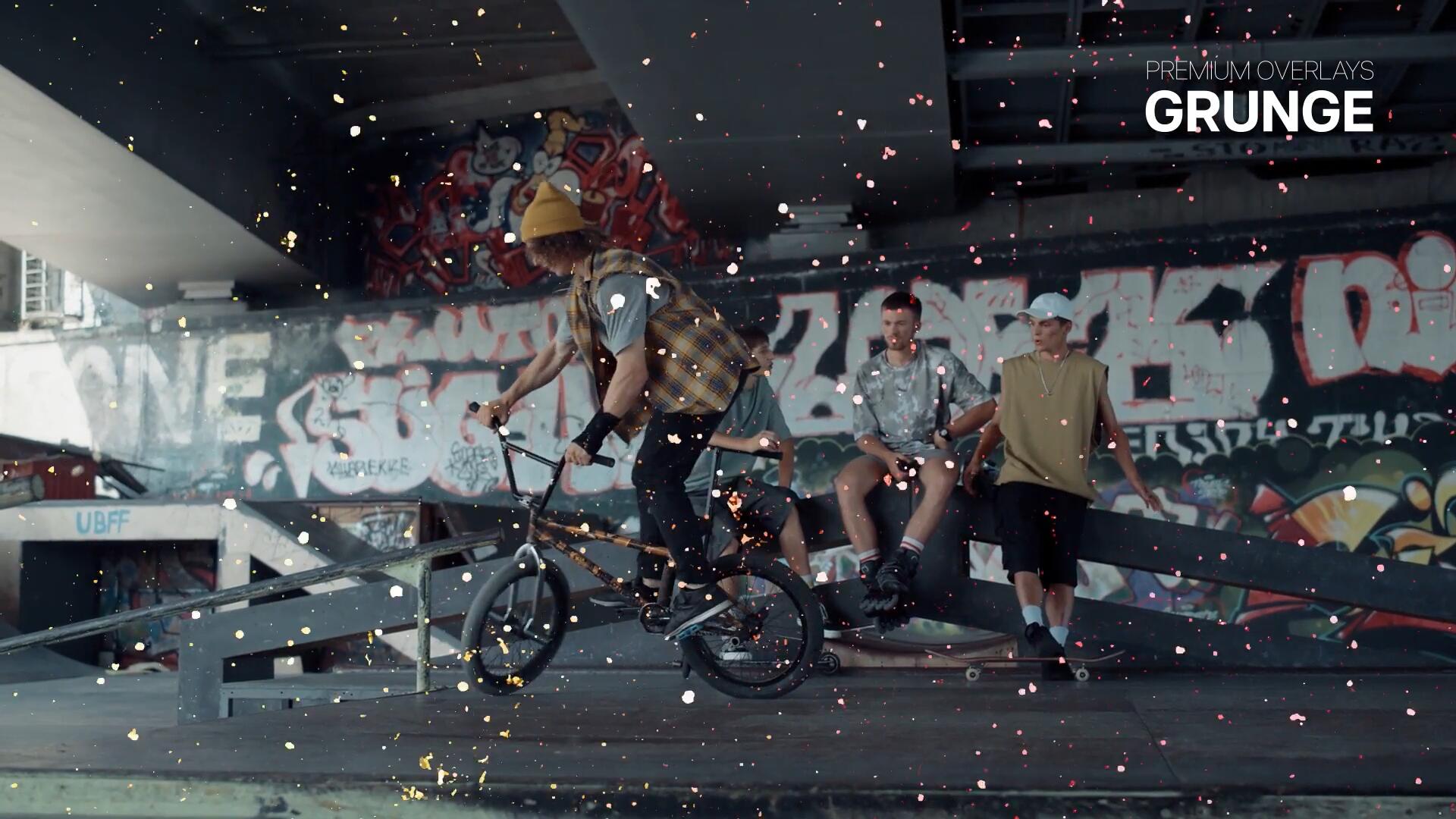 AE模板：复古做旧粗糙划痕颗粒半调肌理纹理叠加模板素材 Premium Overlays Grunge . sucaiwan.com