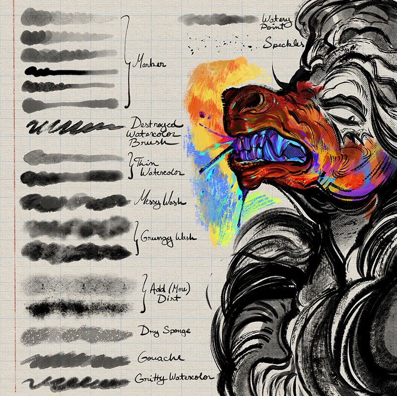 100个国潮水彩效果Procreate笔刷套装 笔刷资源 第1张-素材湾丨精选海外优质设计素材资源 100个国潮水彩效果Procreate笔刷套装 笔刷资源 sucaiwan.com