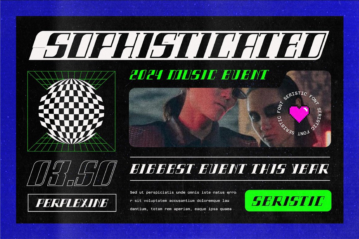 千禧年复古未来科技感Y2K风格标题杂志包装电影字体包 Seristic Y2K Typeface 设计素材 第5张-素材湾丨精选海外优质设计素材资源 千禧年复古未来科技感Y2K风格标题杂志包装电影字体包 Seristic Y2K Typeface 设计素材 sucaiwan.com