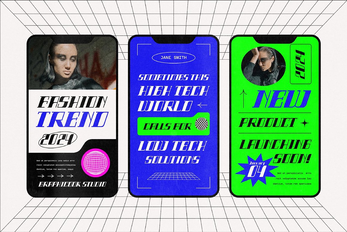 千禧年复古未来科技感Y2K风格标题杂志包装电影字体包 Seristic Y2K Typeface 设计素材 第10张-素材湾丨精选海外优质设计素材资源 千禧年复古未来科技感Y2K风格标题杂志包装电影字体包 Seristic Y2K Typeface 设计素材 sucaiwan.com