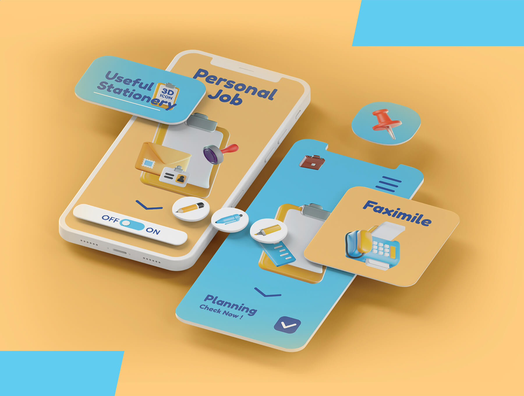 25个独特优质的即用型逼真工作台办公用品文具3D图标包 Stationery 3D Icons 图标素材 第3张-素材湾丨精选海外优质设计素材资源 25个独特优质的即用型逼真工作台办公用品文具3D图标包 Stationery 3D Icons 图标素材 sucaiwan.com