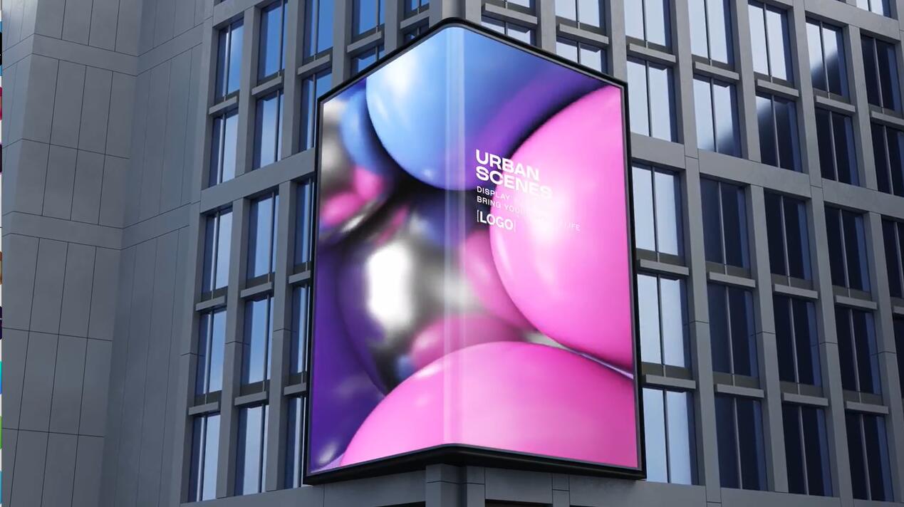 AE模板：10个逼真城市3D弯曲街角广告屏场景效果包 . sucaiwan.com