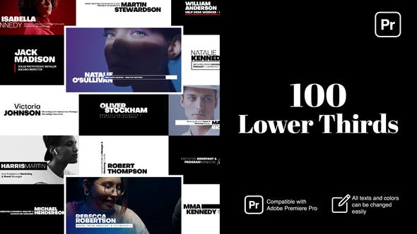 PR预设：100个极简主义黑色粗体错版创意文字字幕条排版动画 . sucaiwan.com