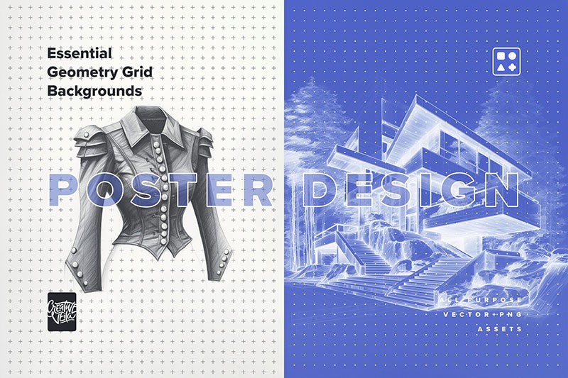 12个几何网格背景图案PSD PAT 图片素材 sucaiwan.com