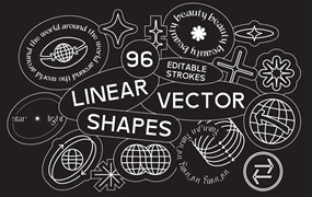 Samolevsky 96种高品质艺术感酸性线性矢量几何形状包 96-shapes-stickers PART1