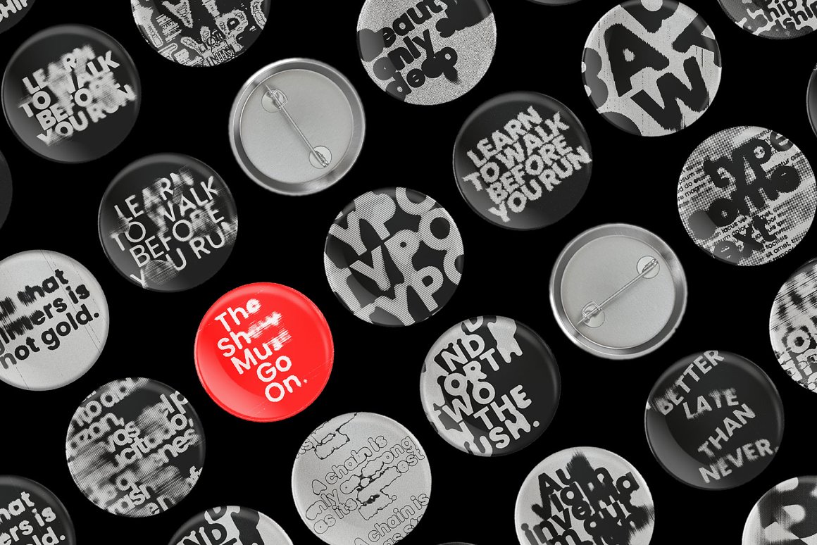 Inartflow 40个抽象艺术酸性墨迹故障置换扭曲类型失真海报PSD样机模板 样机素材 sucaiwan.com