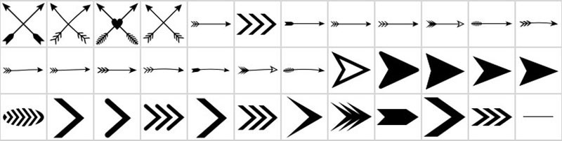 36个卡通箭头PS形状，CSH格式 图片素材 sucaiwan.com