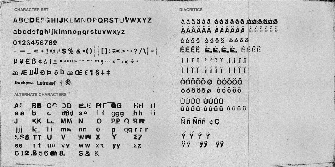 90年代复古做旧墨迹破损砂砾排版贴花转印英文字体下载 Swiss Grit Display Font . sucaiwan.com