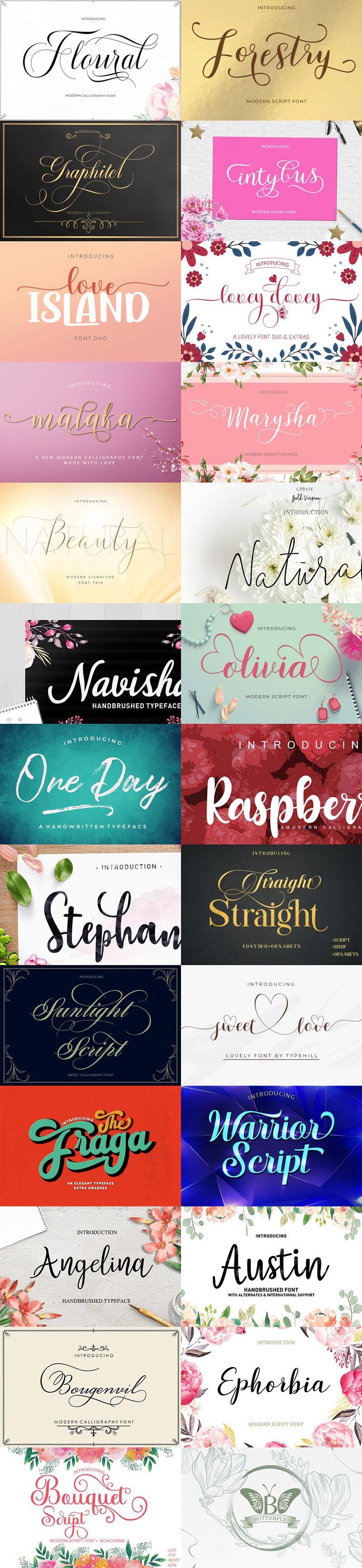 26款优美浪漫的英文字体 设计素材 sucaiwan.com