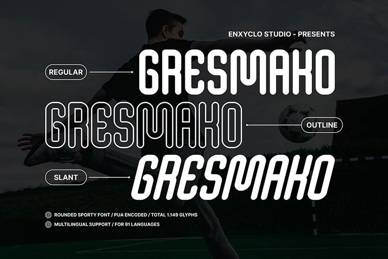 Gresmako圆润无衬线英文字体 设计素材 sucaiwan.com