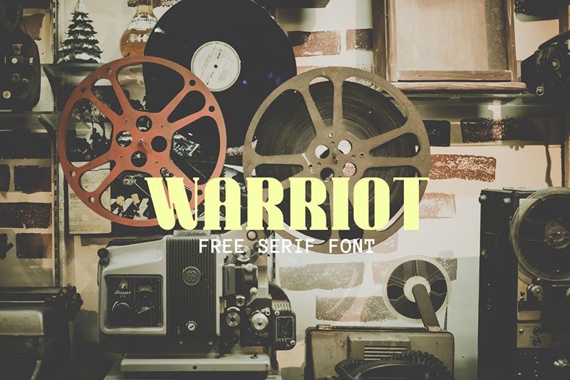 Warriot粗衬线英文字体，免费可商用 设计素材 sucaiwan.com