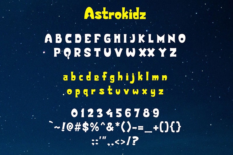 Aztrokidz卡通英文字体 设计素材 sucaiwan.com