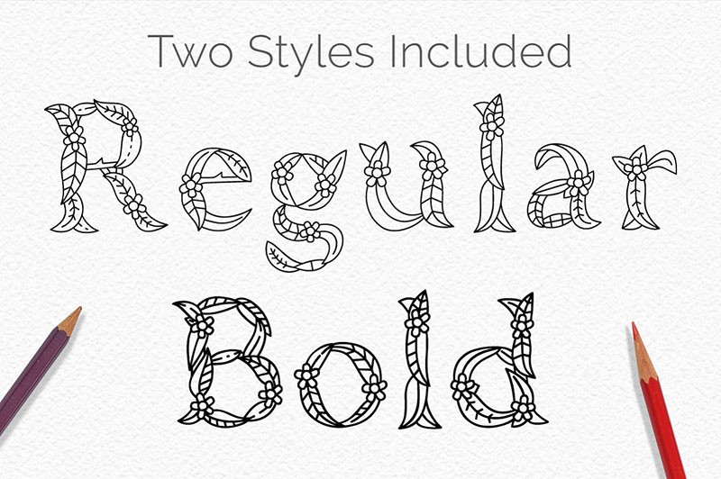 Secret Island花卉图形英文字体 设计素材 sucaiwan.com