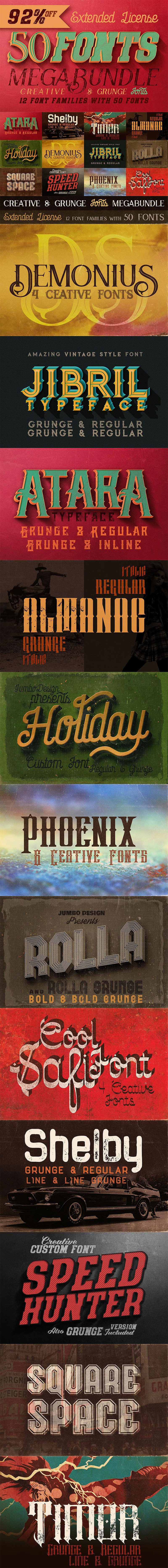 12款好看的复古英文字体合集 设计素材 sucaiwan.com