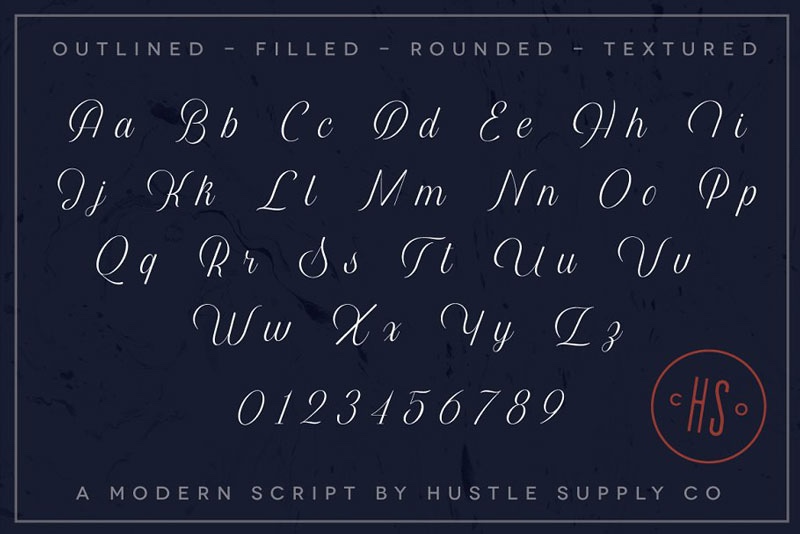 HarperScript流畅线条英文字体 设计素材 sucaiwan.com