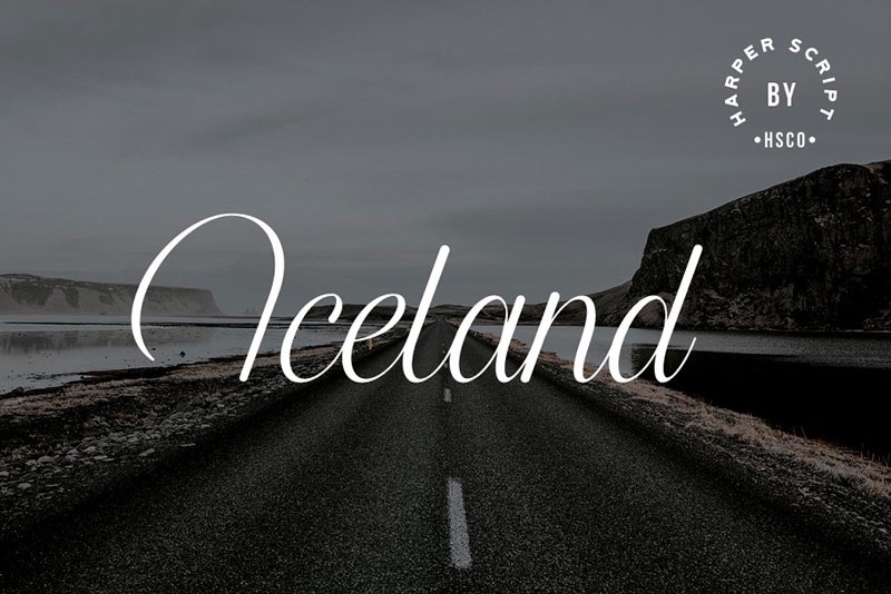 HarperScript流畅线条英文字体 设计素材 sucaiwan.com