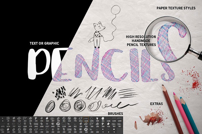 超写实的彩铅效果PS样式，ASL格式 插件预设 sucaiwan.com