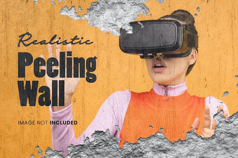 墙面脱落效果PS图层样式 插件预设 sucaiwan.com