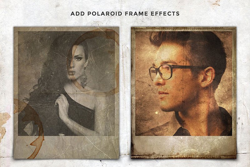 欧美复古老照片效果PS图层样式 插件预设 sucaiwan.com