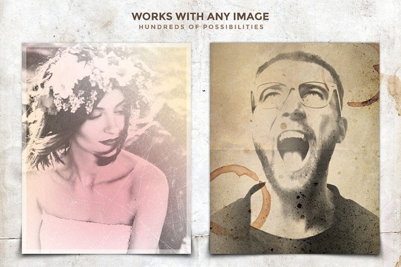 欧美复古老照片效果PS图层样式 插件预设 sucaiwan.com