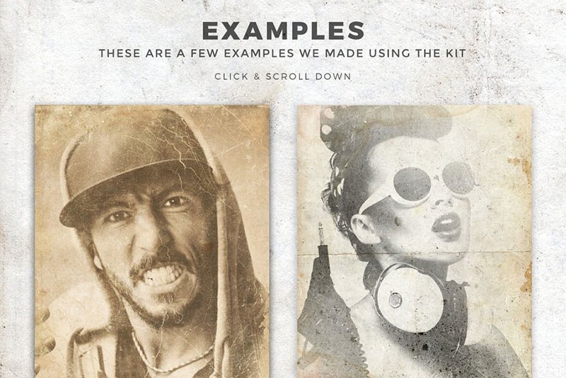 欧美复古老照片效果PS图层样式 插件预设 sucaiwan.com