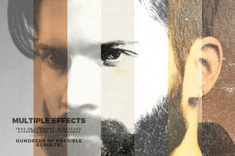 欧美复古老照片效果PS图层样式 插件预设 sucaiwan.com