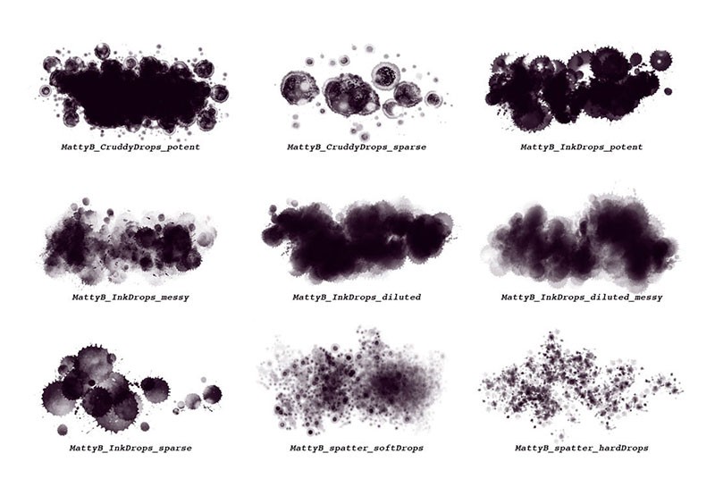 Procreate水墨湿介质画笔套装 笔刷资源 sucaiwan.com