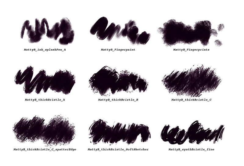 Procreate水墨湿介质画笔套装 笔刷资源 sucaiwan.com