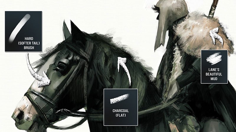 专业CG游戏原画PS笔刷套装，附视频教程 笔刷资源 sucaiwan.com