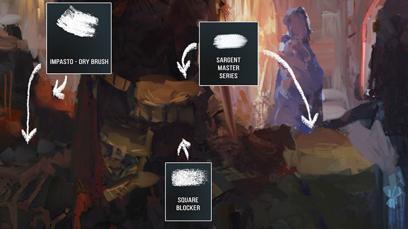 专业CG游戏原画PS笔刷套装，附视频教程 笔刷资源 sucaiwan.com