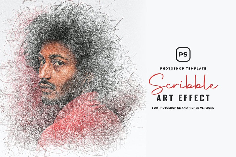 人像涂鸦素描艺术PS图层样式 插件预设 sucaiwan.com