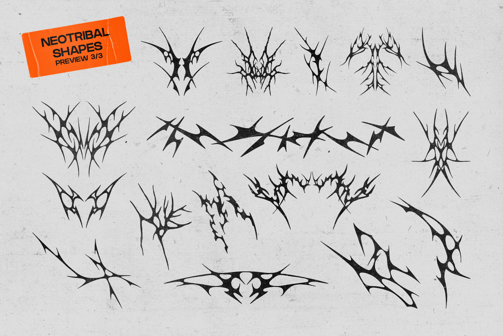 Miksks 50个独特街头服饰手绘新部落矢量形状专辑封面元素素材合集 Neotribal Shapes . 第3张-素材湾丨精选海外优质设计素材资源 Miksks 50个独特街头服饰手绘新部落矢量形状专辑封面元素素材合集 Neotribal Shapes . sucaiwan.com