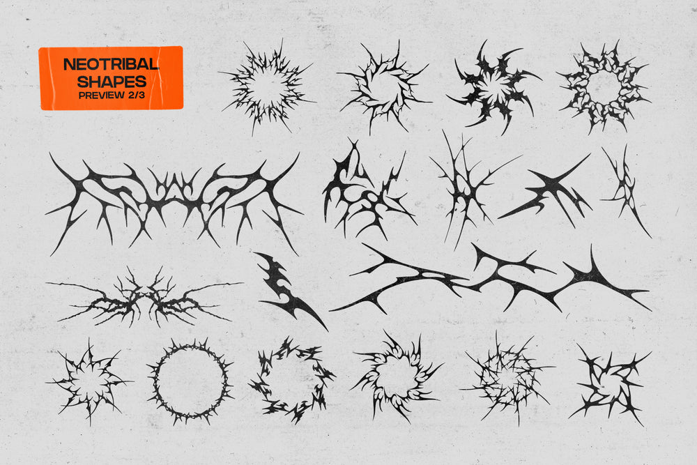 Miksks 50个独特街头服饰手绘新部落矢量形状专辑封面元素素材合集 Neotribal Shapes . 第4张-素材湾丨精选海外优质设计素材资源 Miksks 50个独特街头服饰手绘新部落矢量形状专辑封面元素素材合集 Neotribal Shapes . sucaiwan.com