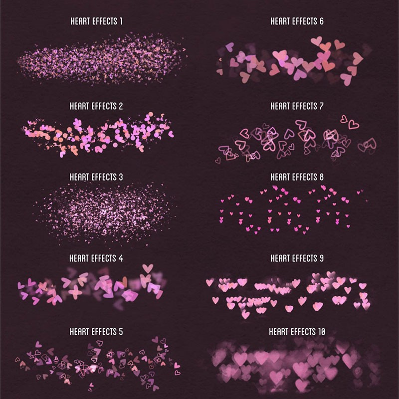 80个浪漫爱心主题Procreate笔刷套装 笔刷资源 sucaiwan.com