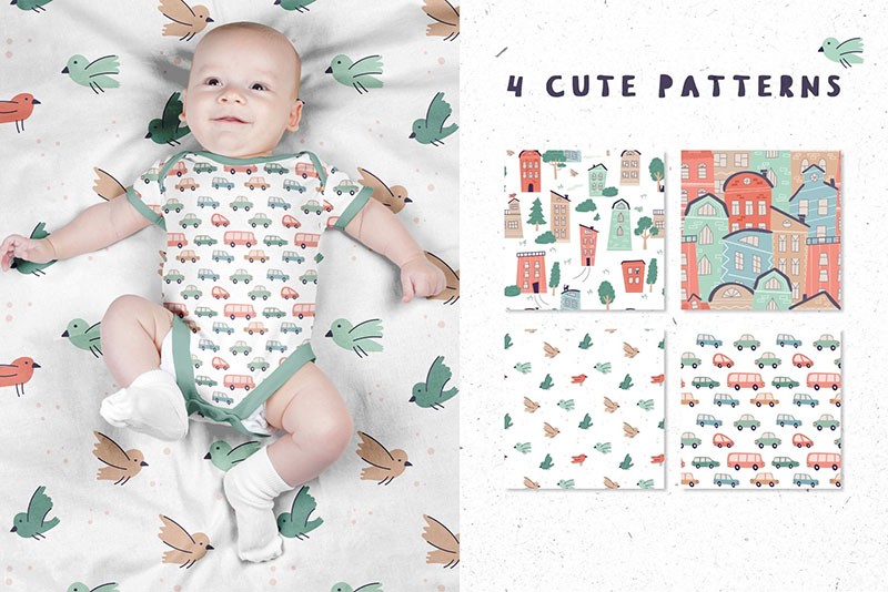 130+卡通房子主题拼接图案矢量设计素材 图片素材 sucaiwan.com