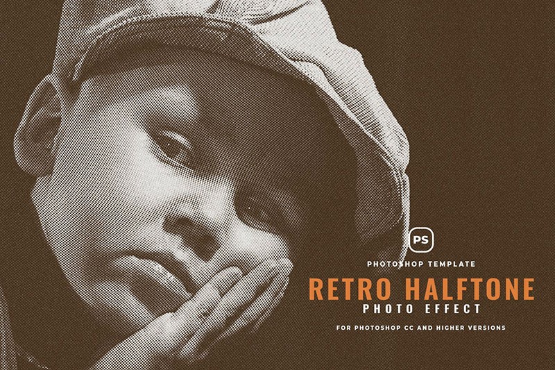 复古雕刻半色调效果PS图层样式 插件预设 sucaiwan.com