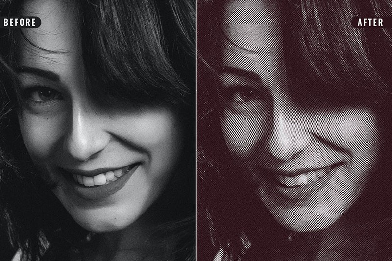 复古雕刻半色调效果PS图层样式 插件预设 sucaiwan.com