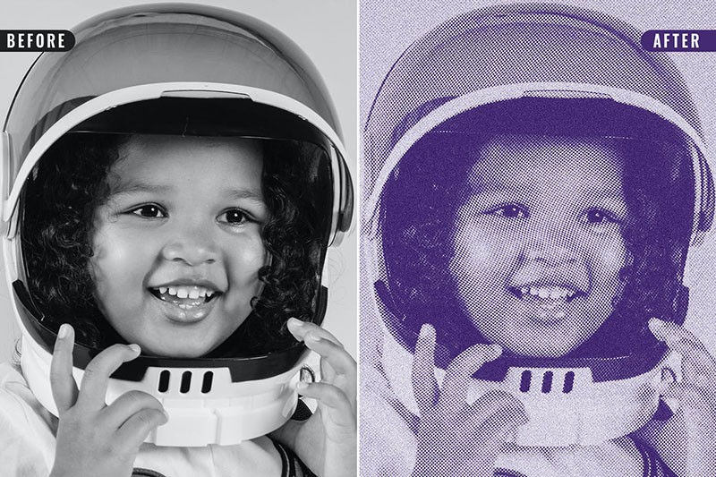 复古雕刻半色调效果PS图层样式 插件预设 sucaiwan.com