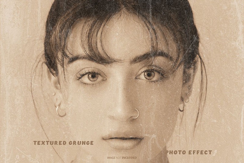 泛黄的老照片效果PS图层样式 插件预设 sucaiwan.com